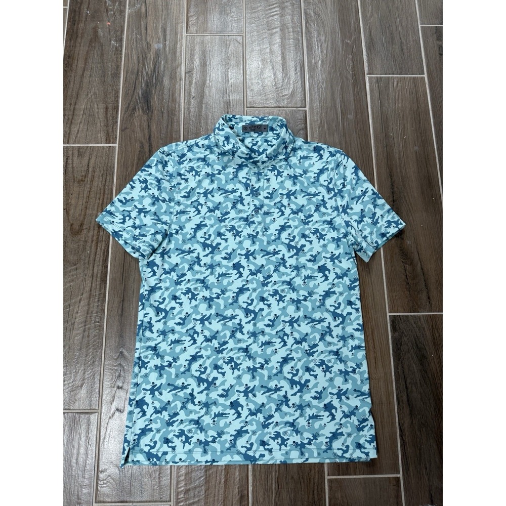G Fore Performance Golf Polo Shirt Camo/Skulls Size Medium